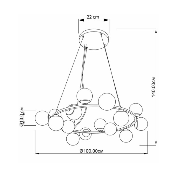Люстра Imperium Light 14016100.01.00 Frost E14 16x40W IP20 - фото №1