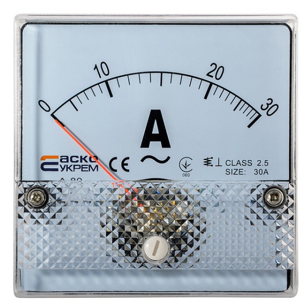 Амперметр прямого включения Аско-Укрем 30А АС 80х80мм (А-80) (A0190010054)