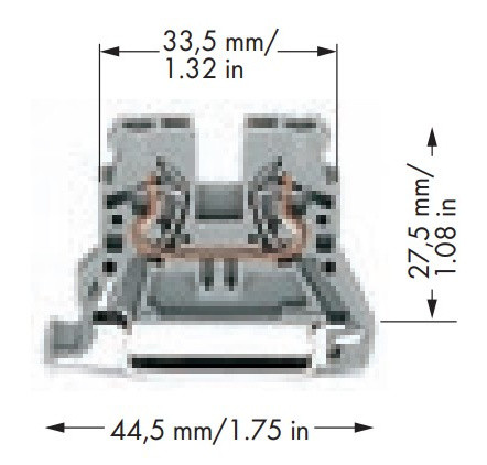 Двопровідна компактна клема Wago 870-902 TS35 (оранжева) - фото №9