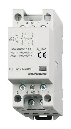 Контактор 25А 4НО 24В AC, Schrack