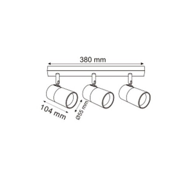 Світильник поворотний, спот Zuma Line 5905316655843 Fori GU10 3x50W IP20 чорний - фото №1