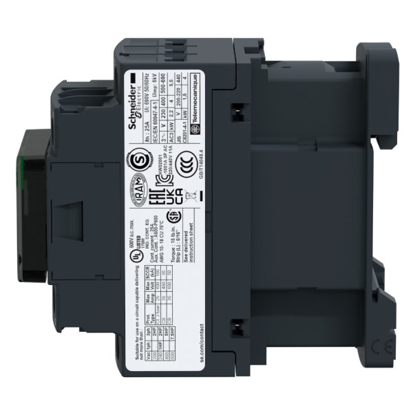 Контактор Schneider Electric LC1D09F7 3Р 9A НО+НЗ 110B - фото №2
