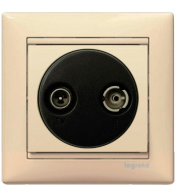 Механизм розетки TV-R проходная Valena слоновая кость - фото №1