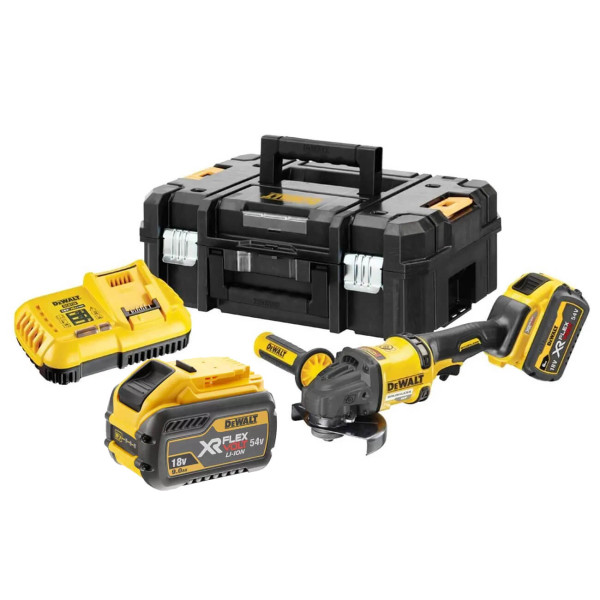 Угловая аккумуляторная бесщеточная шлифмашина DeWALT DCG418X2 Flexvolt XR Li-lon 54В Ø125мм 9000об/мин - фото №2