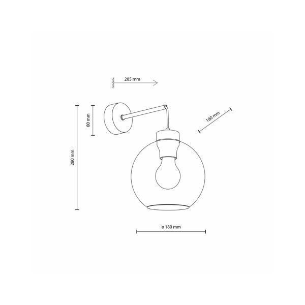 Бра, настінний світильник Tk Lighting 10245 Cubus E27 1x15W IP20 Bk - фото №4