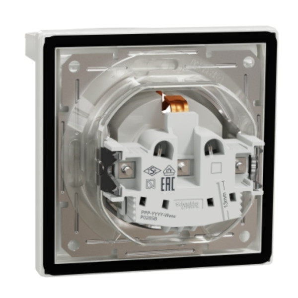 Розетка із захисними шторками та кришкою біла Asfora, EPH3100321 - фото №2