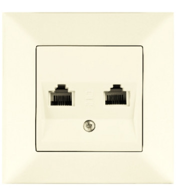 Розетка телефонная Meridian, 2xRJ11 Cat.3, кремовый