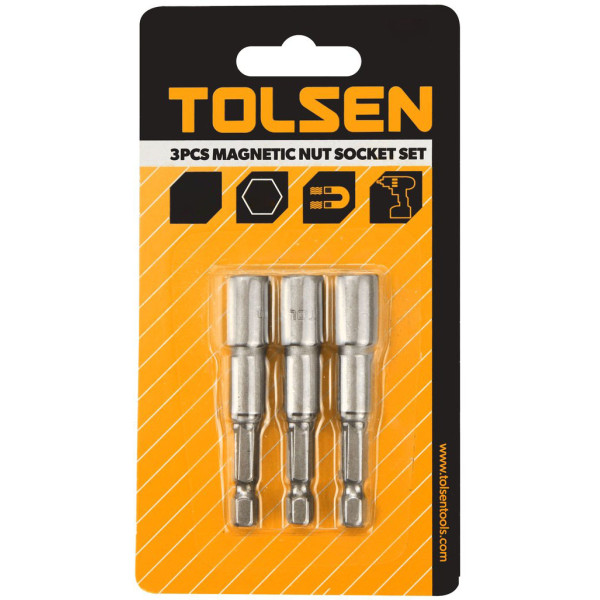 Магнітні головки Tolsen (77841) 6мм 1/4" х65мм (3шт) - фото №4