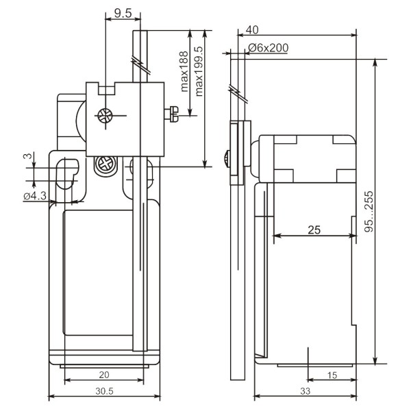 Кінцевий вимикач Promfactor FLS15M4266 - фото №1