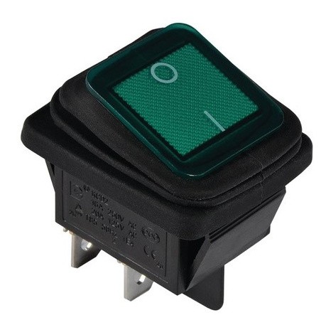 Переключатель TNSy KCD2-201WN G/B с подсветкой IP54 зеленый (TNSy5500804)