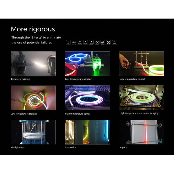 Гибкий неон COLORS 24V IP67 9.6W 740Lm 3000K 5м (NMT1312-PRO-WW) - фото №7