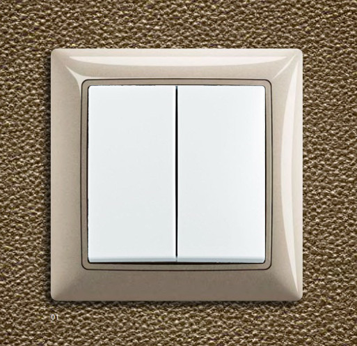 Двоклавішний прохідний вимикач ABB Basic 55 2006/6/6 UC-94-507 (альпійський білий) - фото №3