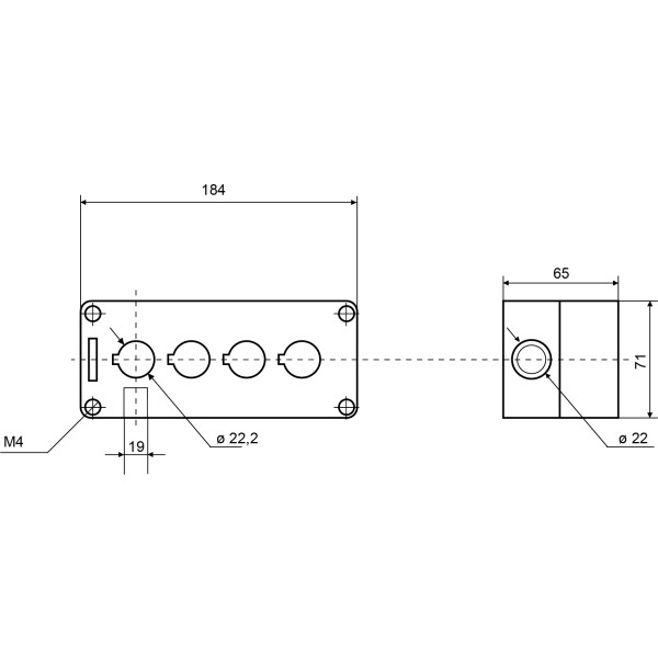 4-місний корпус Аско-Укрем HJ9-4 жовтий (A0140020040) - фото №5