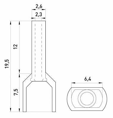 Ізольований наконечник E.Next e.terminal.stand.te.2.1.5.black 2x1,5 кв.мм чорний (s4037006) - фото №1
