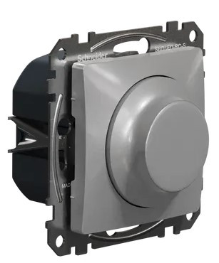 Поворотний світлорегулятор Schneider Electric Sedna Design & Elements RC 3-370 Вт алюміній SDD113501 - фото №1