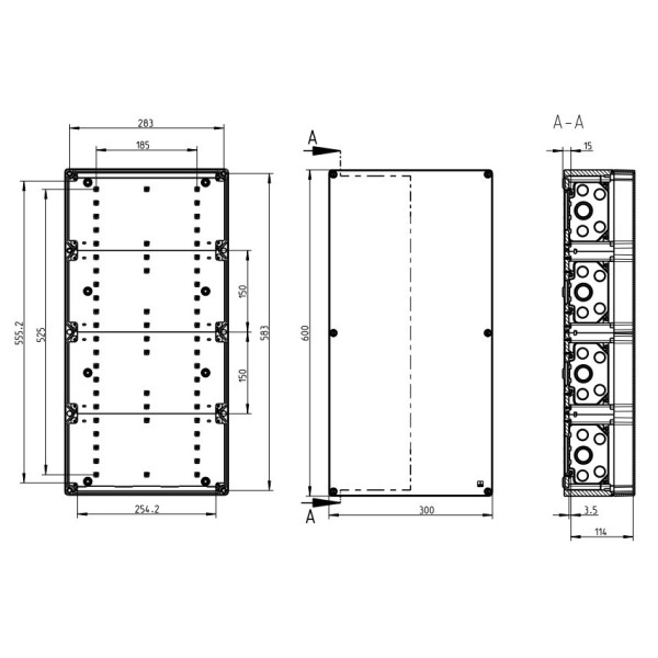 Вологозахищена розпаювальна коробка Spelsberg AKL 4-g (sp74040401) IP65 - фото №2