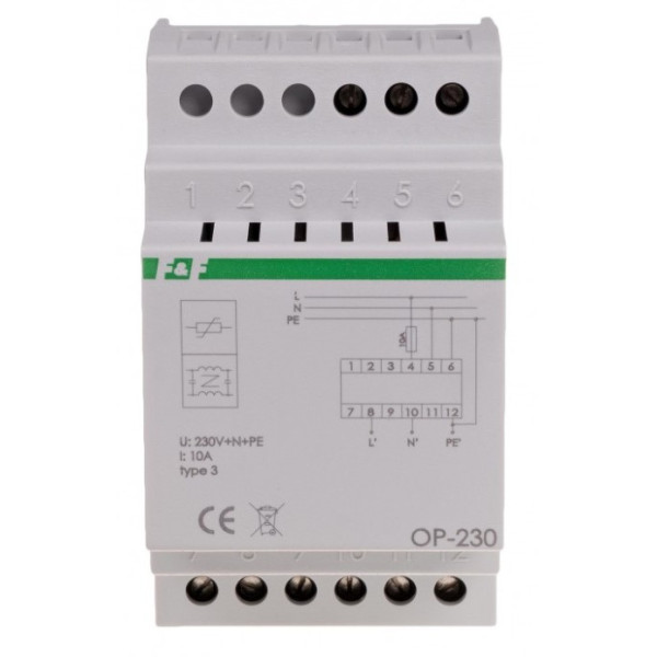Помехоподавляющий ограничитель F&F OP-230 230В AC 0,5 мА - фото №1