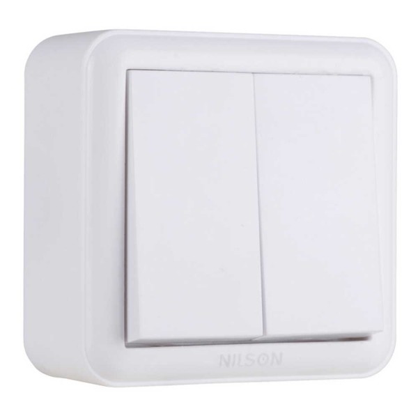 Вимикач Nilson Unique білий 2кл ( 28111003 )