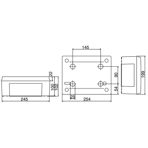 Відгалужна коробка DKC 54210 240х190х90мм з гладкими стінками IP56 - фото №1