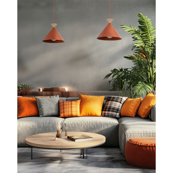 Підвісний світильник, люстра TK Lighting 11007 Matteo L E27 1x15W IP20 цегляний - фото №1