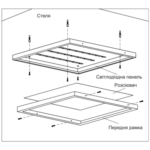 Панель LED UEC Delta CPS20 36Вт 4000К IP20 призма - фото №3