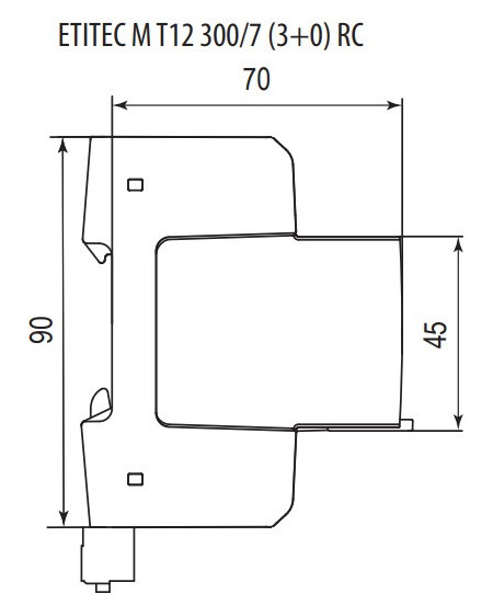 Ограничитель перенапряжения ETI 002440504 ETITEC M T12 300/7 (3+0 3p TNC) - фото №3