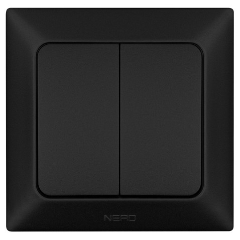 Вимикач 2-клавішний NE-AD ARAS 93-124-03 чорний