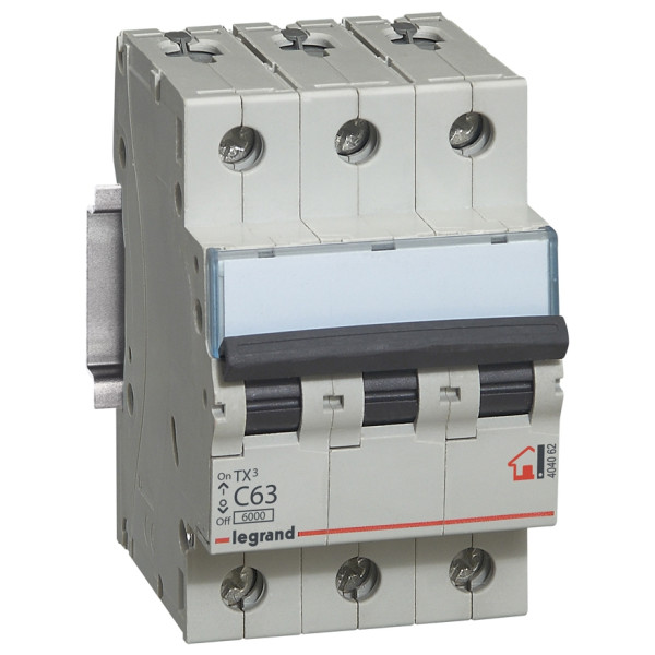 Автомат защиты сети C 63A 3П 6kA, Legrand