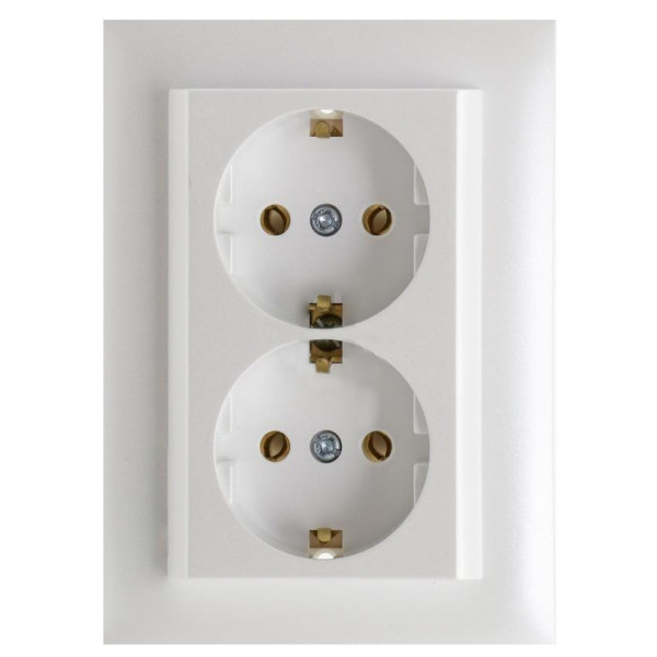 Двойная розетка Шуко Logus 90331 TGE 250В/16A (лед)