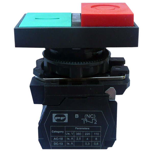 Кнопка Promfactor FP5-AW8425230 1NO 1NC зелено-червона (FP5-AW8425230)