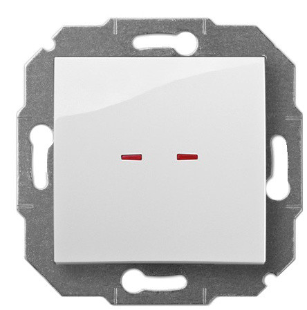 Одноклавішний вимикач Elektro-Plast Carla 1723-10 з підсвічуванням (білий)