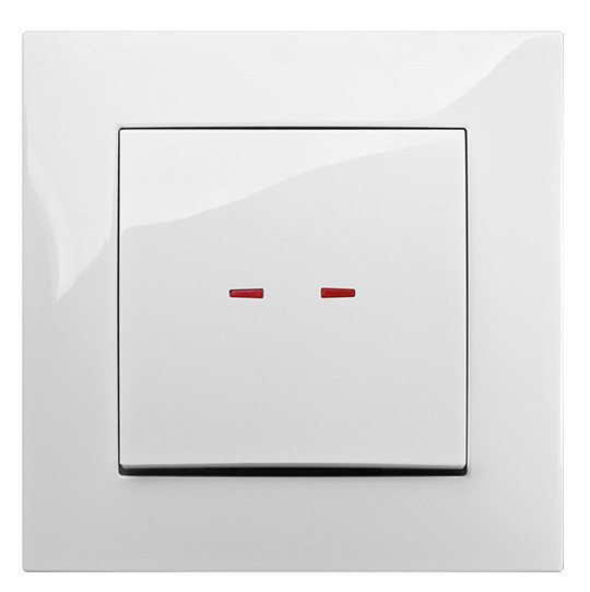 Одноклавішний вимикач Elektro-Plast Carla 1723-10 з підсвічуванням (білий) - фото №1