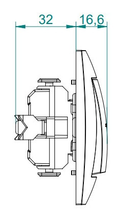 Одноклавішний вимикач Elektro-Plast Carla 1723-10 з підсвічуванням (білий) - фото №3