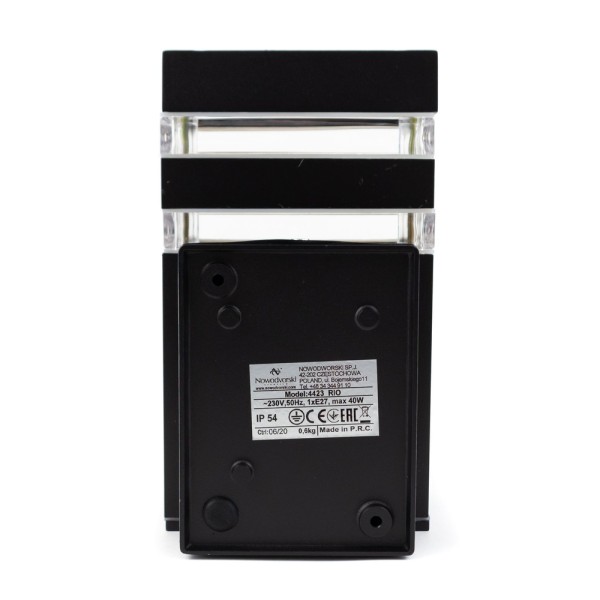 Вуличний світильник Nowodvorski 4423 Rio E27 1x10W IP54 чорний - фото №1