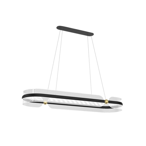 Подвесной светильник, люстра Italux PND-63728-56W-3K-BK-GD Sopla LED 1x56W 3000K 3900Lm IP20 черный