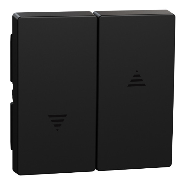 Клавіша подвійна для жалюзі Merten System M Ocean Plastic, MEG3855-0403 чорна матова