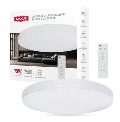 Круглий настінно-стельовий світильник Maxus Functional Ceiling light 75 Вт 3000/4100/6500 (1-MFCL-7541-01-C) - фото №2
