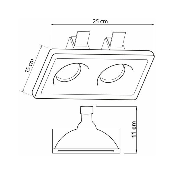 Гипсовый точечный врезной светильник Imperium Light 150215.01.01 Rondo GU10/GU5.3 2x50W IP20 - фото №1