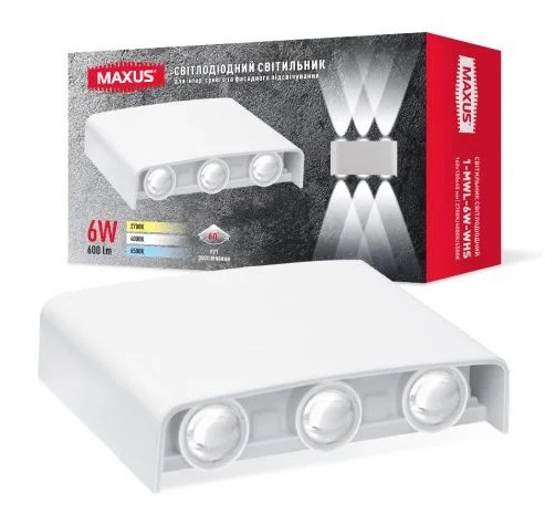 Накладний світильник Maxus MWL 6Вт 3000/4100/6500К IP65 WH Square (1-MWL-6W-WHS) - фото №3