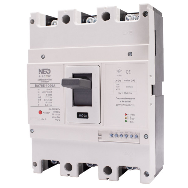 Автоматичний вимикач в литому корпусі NEO ВА76E-1000А 3Р 50kA 415В тип 2 (Б00046390)