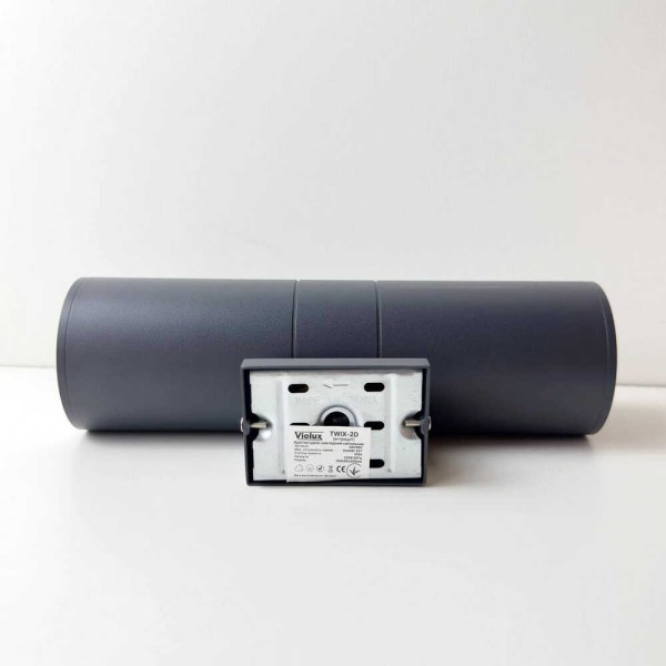 Светильник фасадный Violux TWIX-2D 2х40Вт Е27 IP44 антрацит ( 500360 ) - фото №7