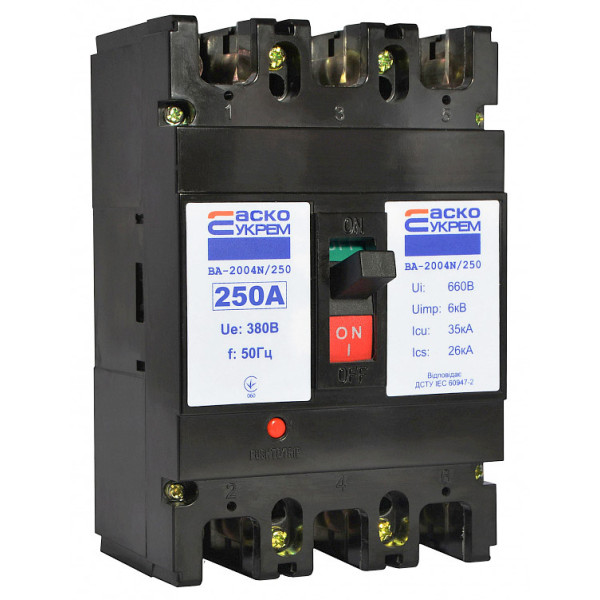 Силовой автоматический выключатель Аско-Укрем ВА-2004N/250 3р 250А (A0010040070)
