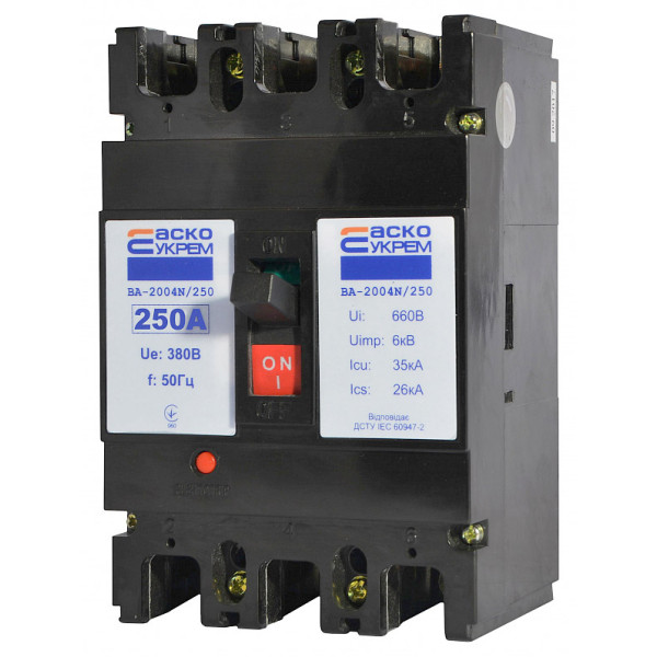 Силовой автоматический выключатель Аско-Укрем ВА-2004N/250 3р 250А (A0010040070) - фото №2