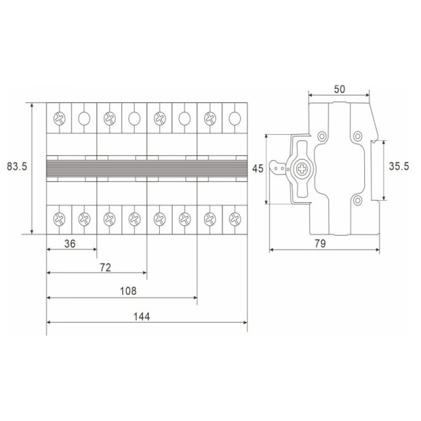 Переключатель нагрузки TOSUNlux TSQ7-125 63A 4P 1-0-2 230B/415B (6931934218060) - фото №1