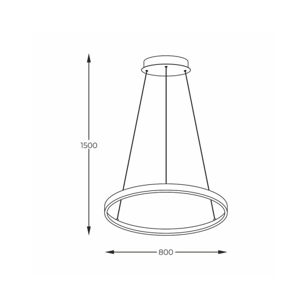 Подвесной светильник, люстра Zuma Line 2023201-BK80 Breno Led 1x36W 3000K/4000K/6000K 1700Lm IP20 Черный - фото №1