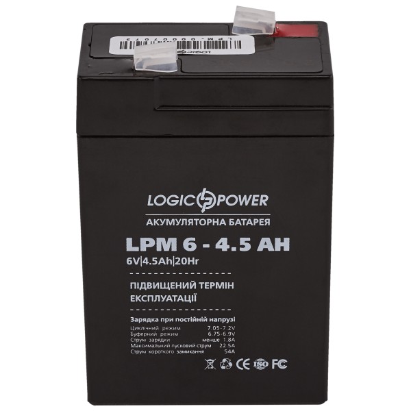 Аккумулятор LogicPower AGM LPM 6-4.5 AH 6В - фото №1
