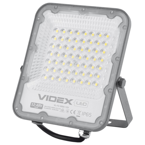 LED прожектор Videx Premium F2 30Вт 12-48В AC/DC 5000K (VL-F2-305G-12V)