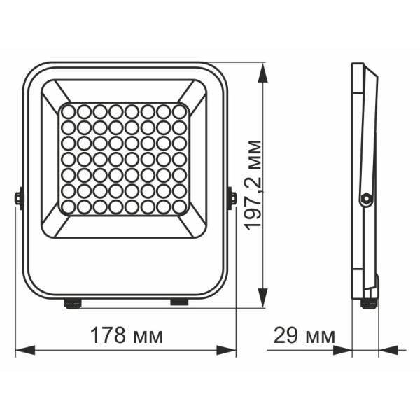 LED прожектор Videx Premium F2 30Вт 12-48В AC/DC 5000K (VL-F2-305G-12V) - фото №1