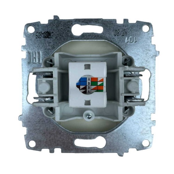 Розетка ELBI ZENA кремовая компьютерная 1-я CAT6e без рамки ( 609-010300-247 ) - фото №1