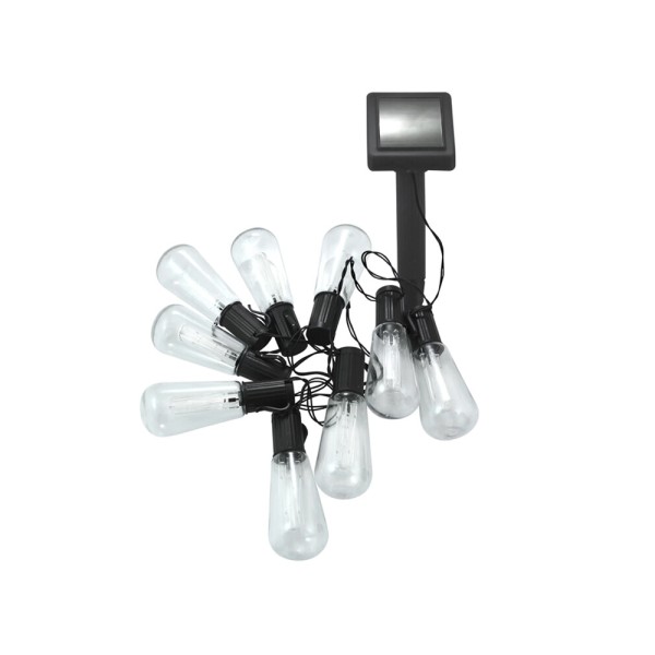 Гирлянда на солнечной батарее Goldlux 311528 Edison LED 3000K IP44 прозрачная